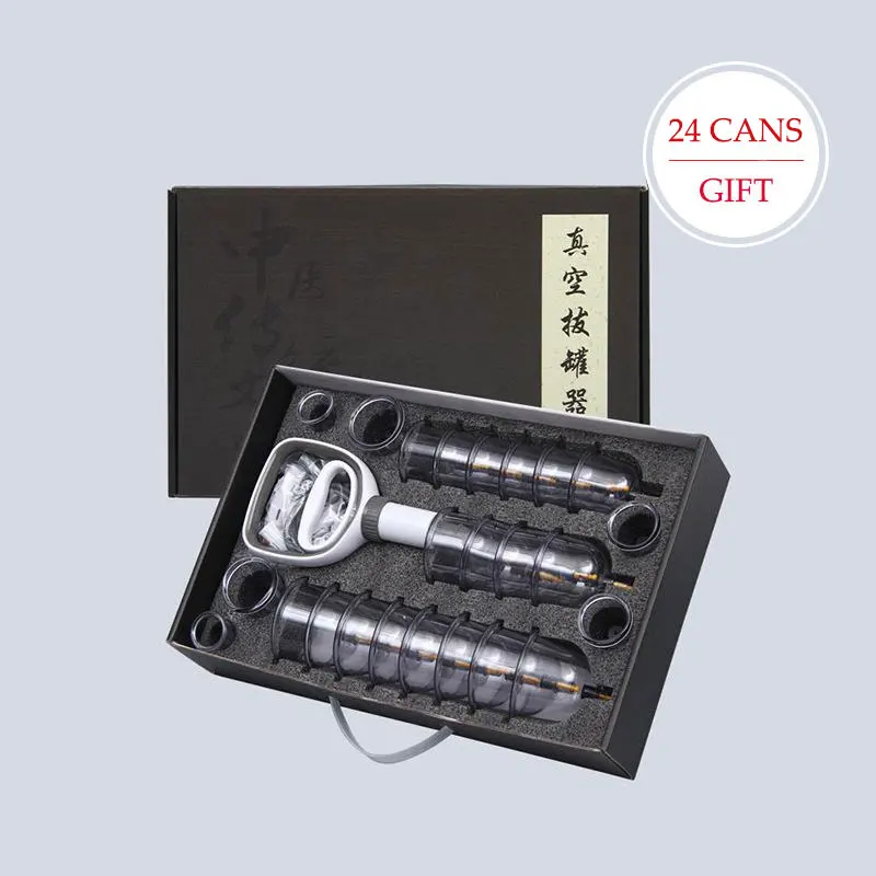 12/24 Cans Vacuum Cupping Massage Set Chinese Medicine Physiotherapy Healthy Care Anti-Cellulite Suction Cups For Body Massager