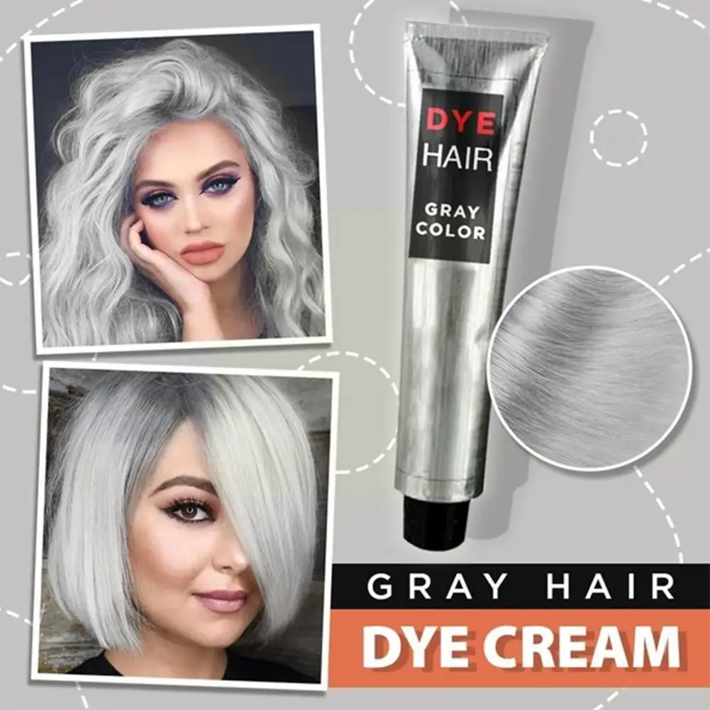 100ml Smoky Gray Hair Dye Cream Punk Style Light Gray Fashion Nature Color Permanent Super Hair Cream Hair Temporary Hair Dyeing