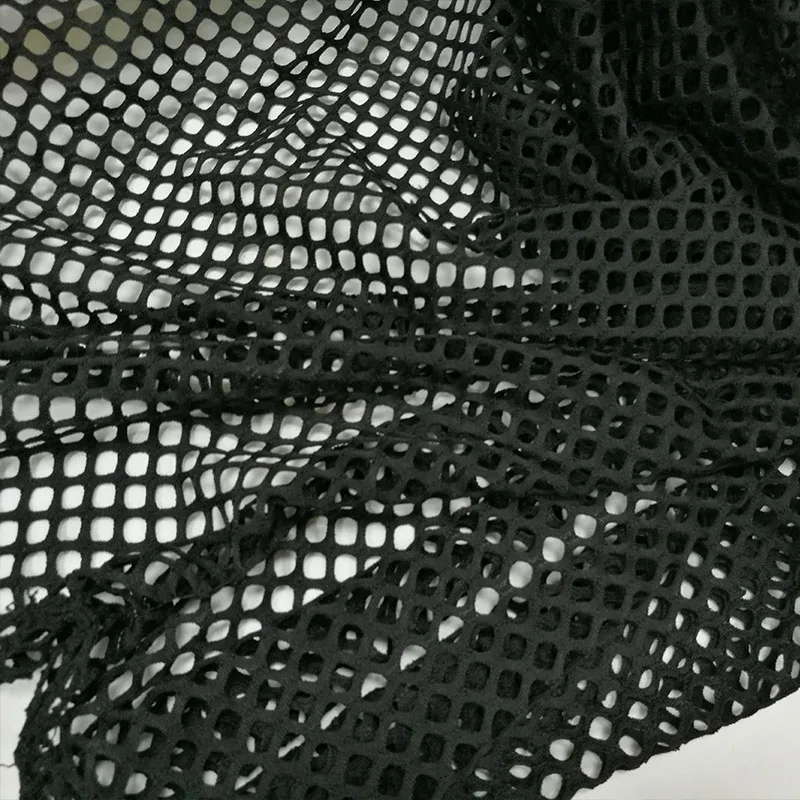 Women\'s Black Net Fabric, Square Elastic, Large Mesh, Hollow, Sexy, DIY, Dress, Tops, Stage Costumes, Fashion