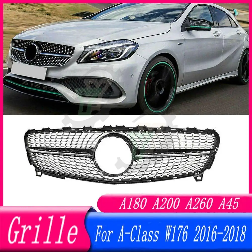 

W176 Racing GT Grill Car Styling Middle ABS Grille for Mercedes A Class W176 Hatchback A180 A200 A250 A260 A45 2016-2018