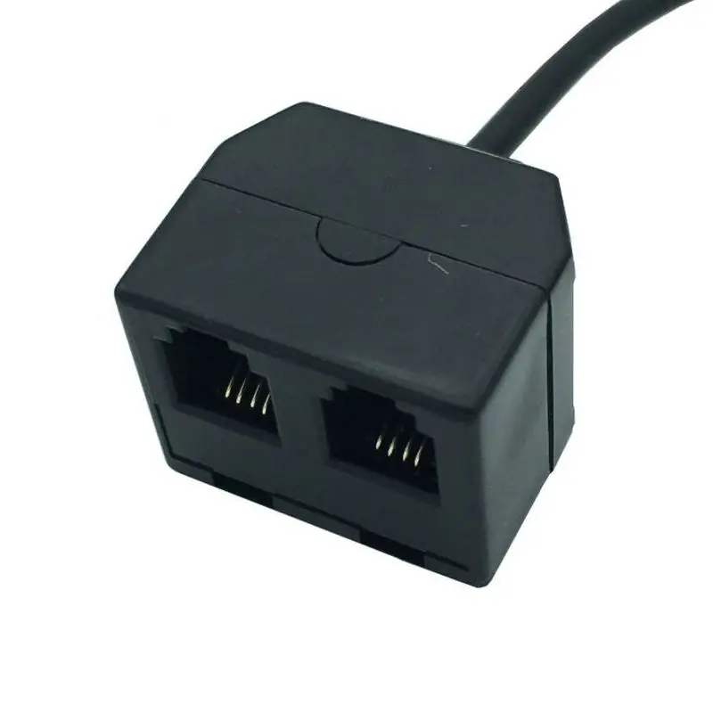 RJ9 Male Naar 2 Vrouwelijke 4P4C Connector Adapter Splitter Verlengkabel RJ9 Telefoon Verlengkabel Lijn