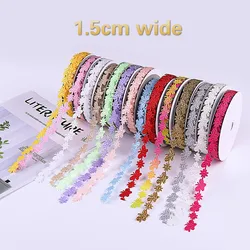 1.5cm Wide Fine Butterfly Flower Lace fabric Craft Cake Gift Wrap With DIY Handmade Hat Purse Bouquet Ribbon Accessories renda