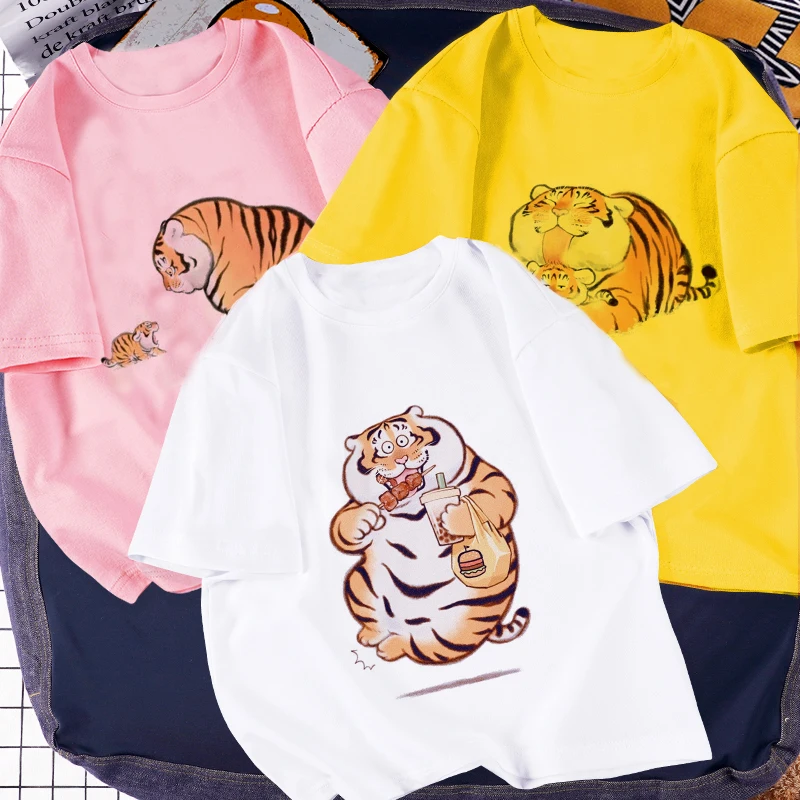 Kids Girl T Shirt Summer Baby Girls 3 Colors Tops Toddler Tees Clothes Children Clothing Cute Tiger T-shirts Short Sleeve Wear