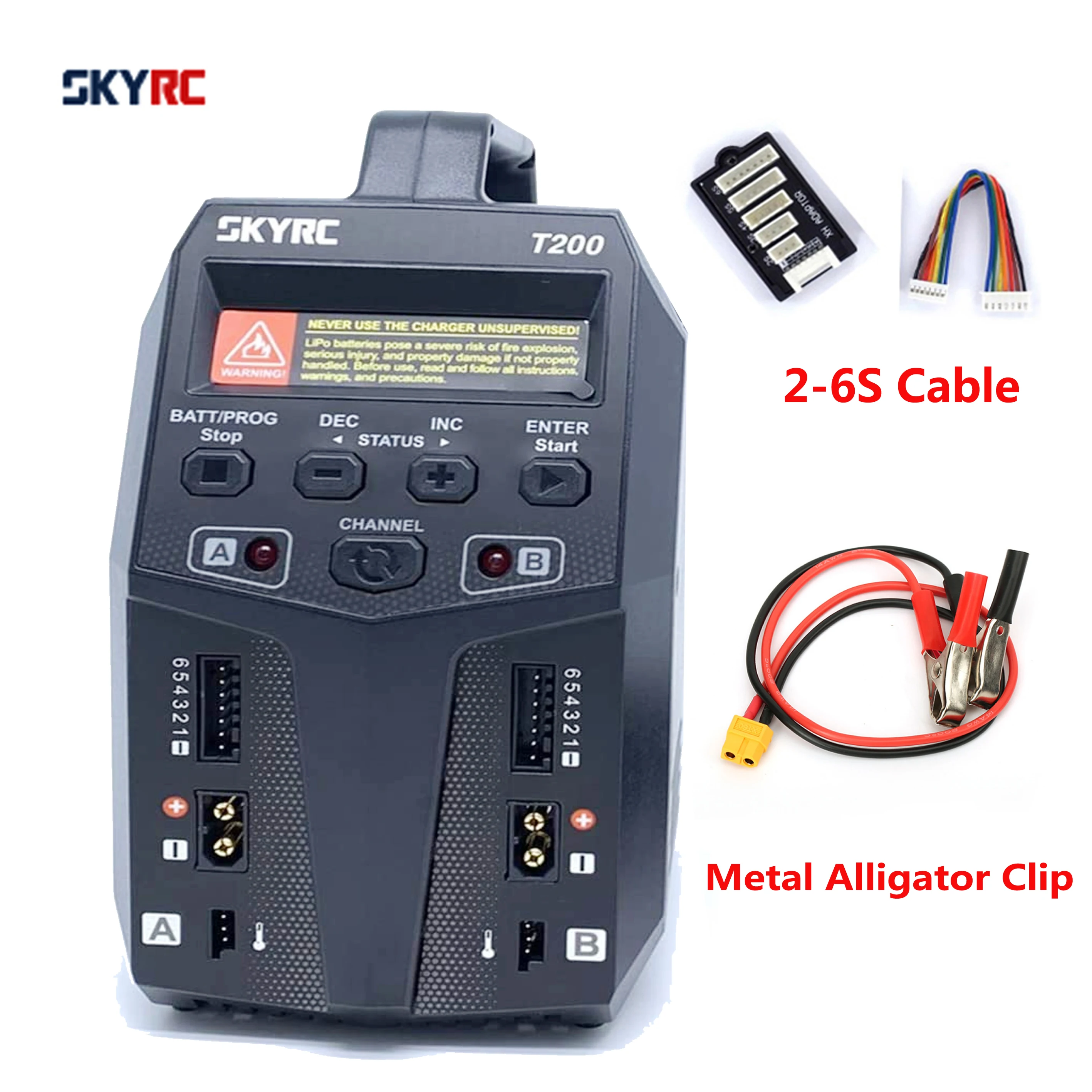 

SKYRC T200 Balance Charger 12A 100W Dual XT60 Plug 10W Discharger for LiHV LiPo Li-ion LiFe NiMH NiCD Pb Battery AGM Cold Modes