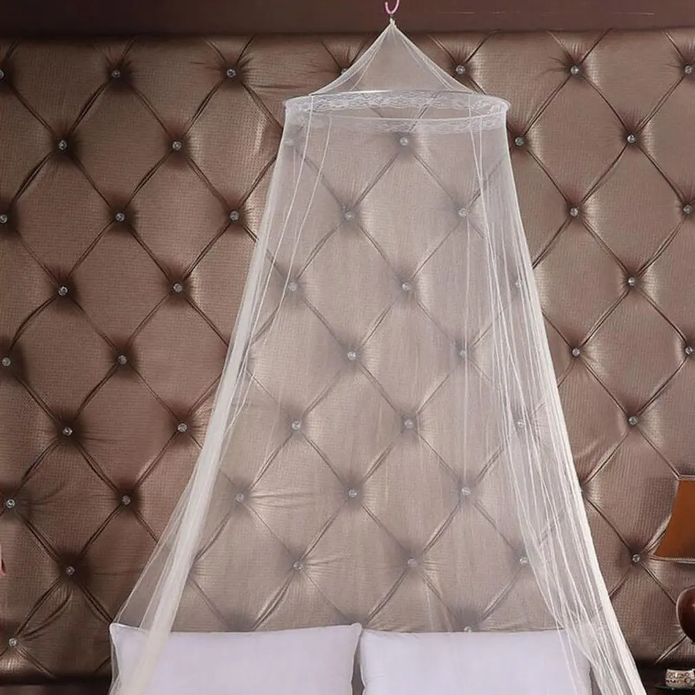 Outdoor Summer Round Lace Insect Bed Canopy Netting Curtain Polyester Mesh Fabric Home Textile Elegant Hung Dome Mosquito Net