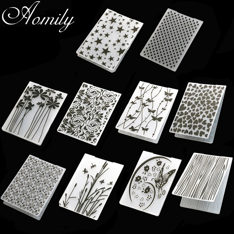 New Arrival 3D Embossing Folder Transparent Embossing Plastic Plates Design For DIY Paper Cutting Dies Scrapbooking 10.5x14.5cm