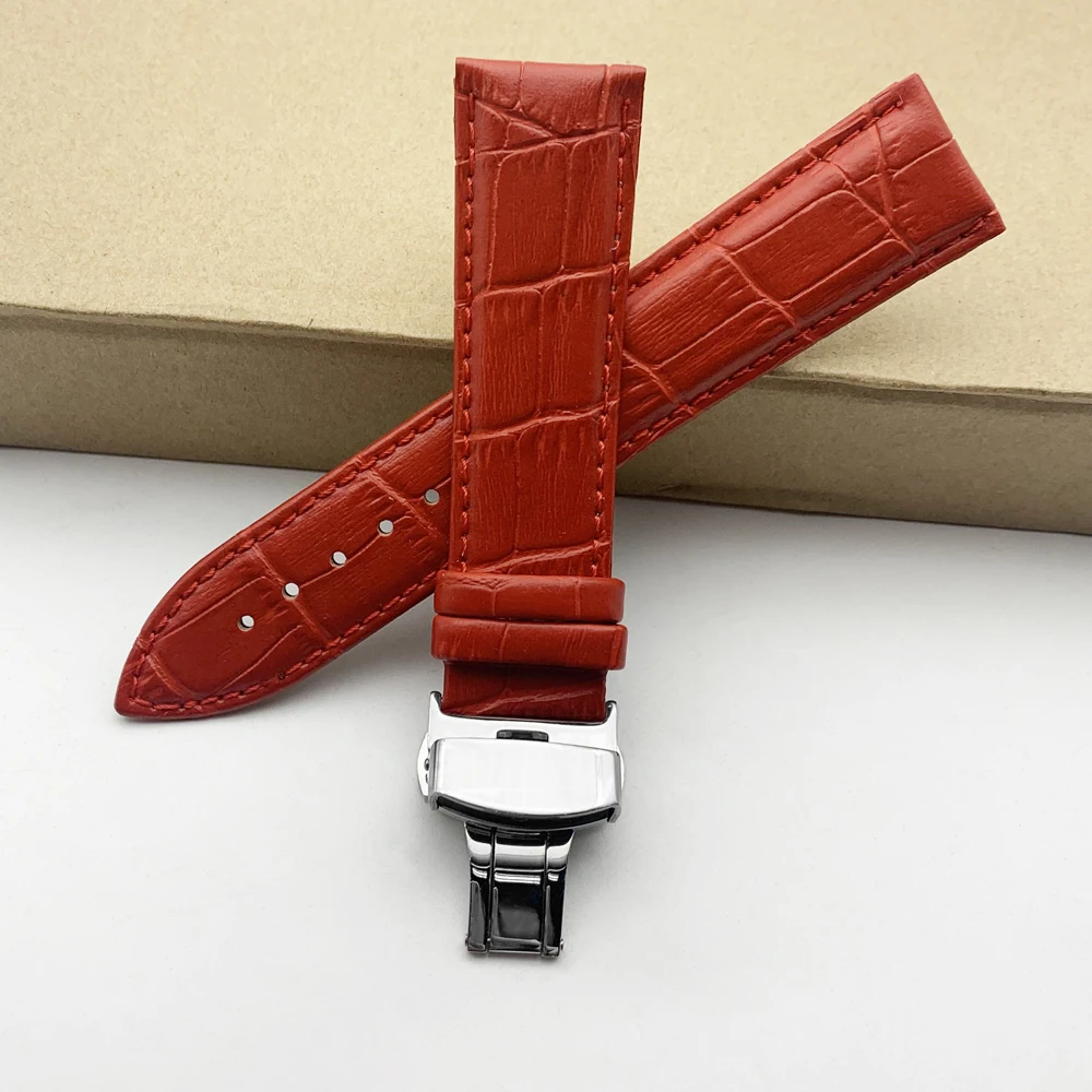 14/16/18/19/20/21/22/23/24mm Genuine Leather Watch Band for Frederique Constant Stainless Steel Buckle Strap Wrist Belt Bracelet