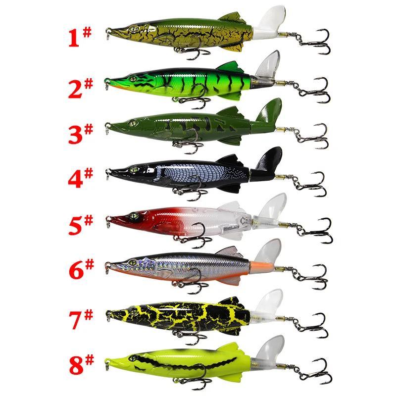 13cm 16g New Whopper Plopper Floating Popper Fishing Lure with Rotatable Soft Tail Artificial Hard Bait Swimbait Pesca