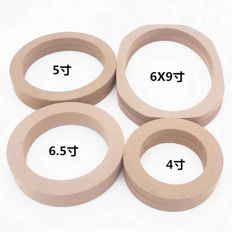 Car Audio Speaker Pad 4 Inch 5 Inch 6.5 Inch 6X9 Inch Speaker Gasket Shockproof Wood Universal Audio Wood Gasket Pair Packaging