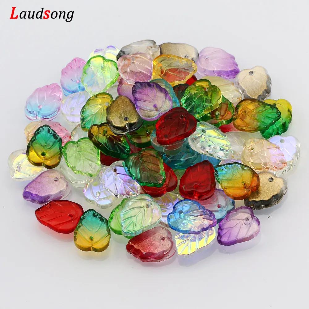 Multicolor AB Leaves Crystal Spacer Beads Mixed Czech Glass Beads For Jewelry Making Handmade Necklace Bracelet Diy Accessories