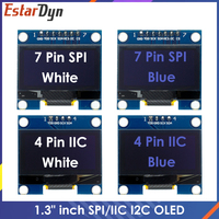 RoHS 1.3 inch OLED Module White/Blue  SPI/IIC I2C Communicate Color 128X64 1.3 inch OLED LCD LED Display Module 1.3\