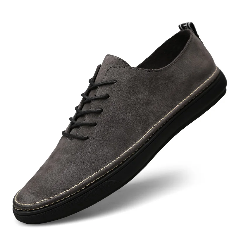 Genuine Leather Men Casual Shoes 36~46 2019 Fashion Men Flats Men Loafers trend wild casual tide shoes Fashion Sneakers