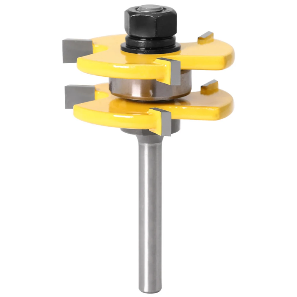 2 Chiếc 6Mm 1/4 "8Mm 12Mm 1/2" Vít Chung Hội Router Bit Bộ Lưỡi & rãnh T-Khe Cắm Dao Phay Cho Đồ Gỗ Cắt