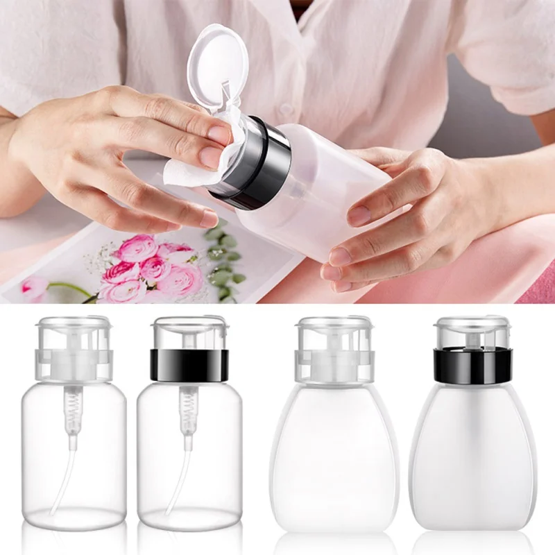 Refillable Bottles Push-type Bottling Push Down Empty Pump Dispenser Bottle For Nail Polish and Makeup Remover Packaging Bottle