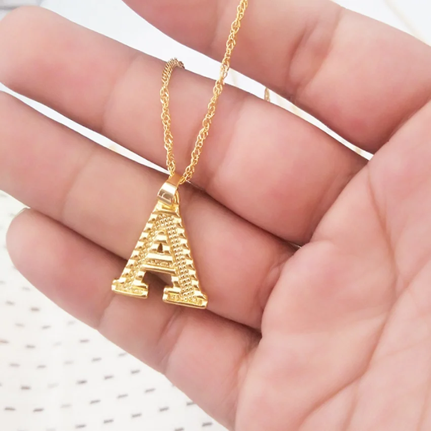 Cxwind Gold Initial Necklace Charm Jewelry Letter Necklace A-Z Pendant Necklace Monogram Chain Necklace Gift Collier Drop Ship