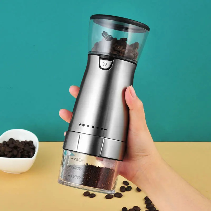 Stainless Steel Electric Coffee Grinder Upgrade High Quality Mini Usb Charging Grain Mill Pepper Coffee Bean Grinding Machine