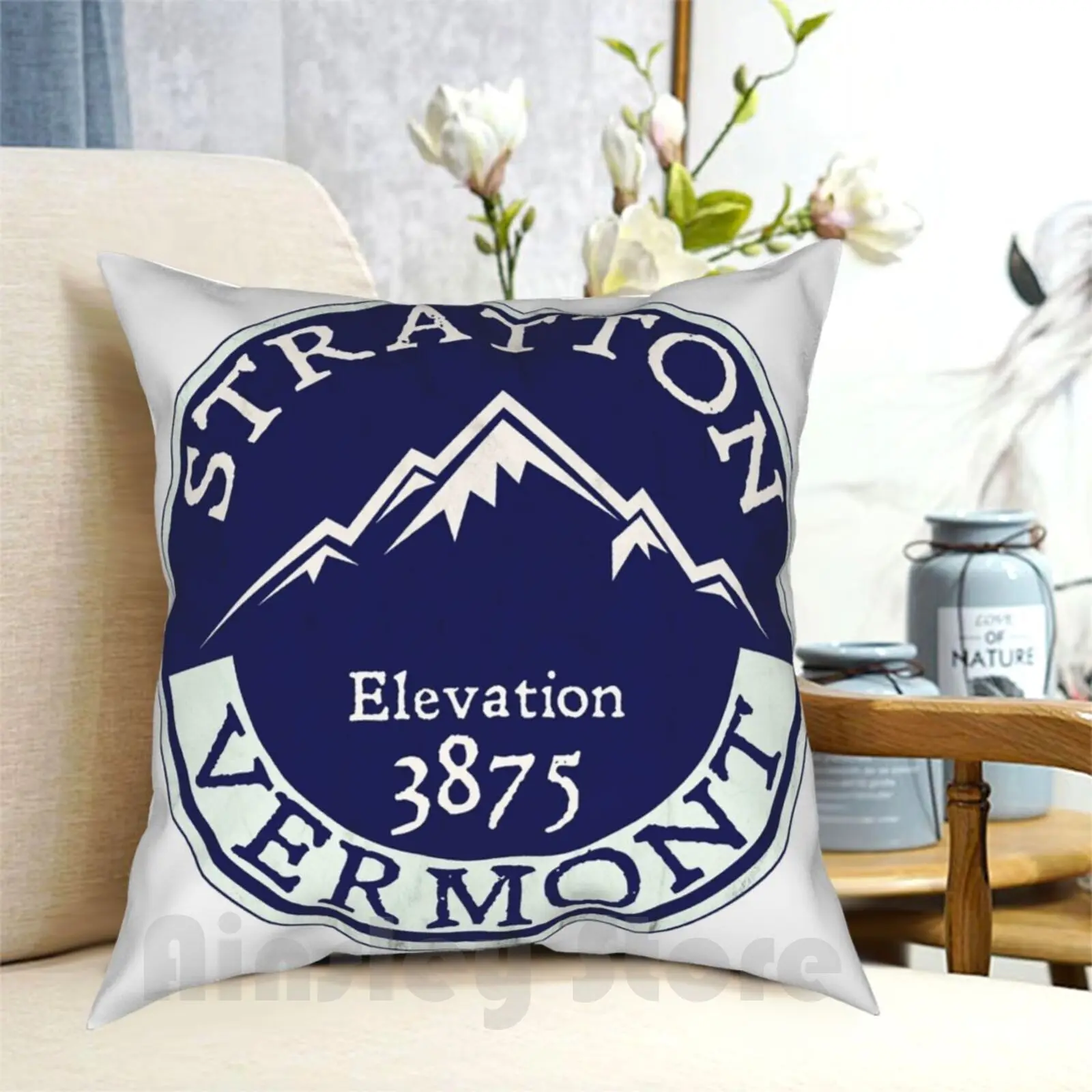 Stratton Vermont Skiing Mountains Ski Snowboarding Winter Sports Londonderry Pillow Case Printed Home Soft DIY Pillow cover