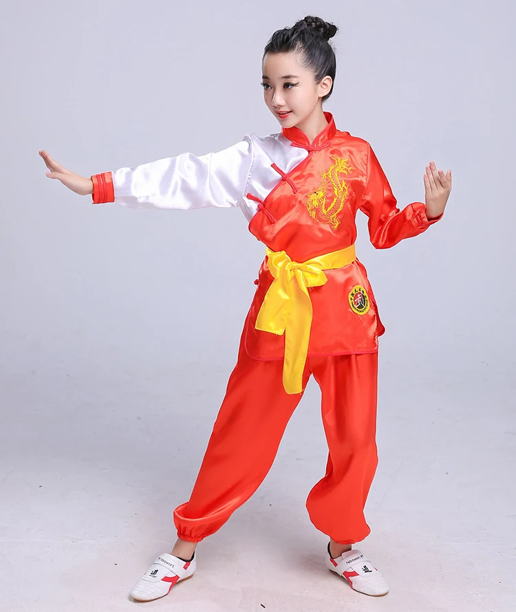 Children Chinese Traditional Wushu Clothing for Kids Martial Arts Uniform Kung Fu Suit Girls Boys Stage Performance Costume Set