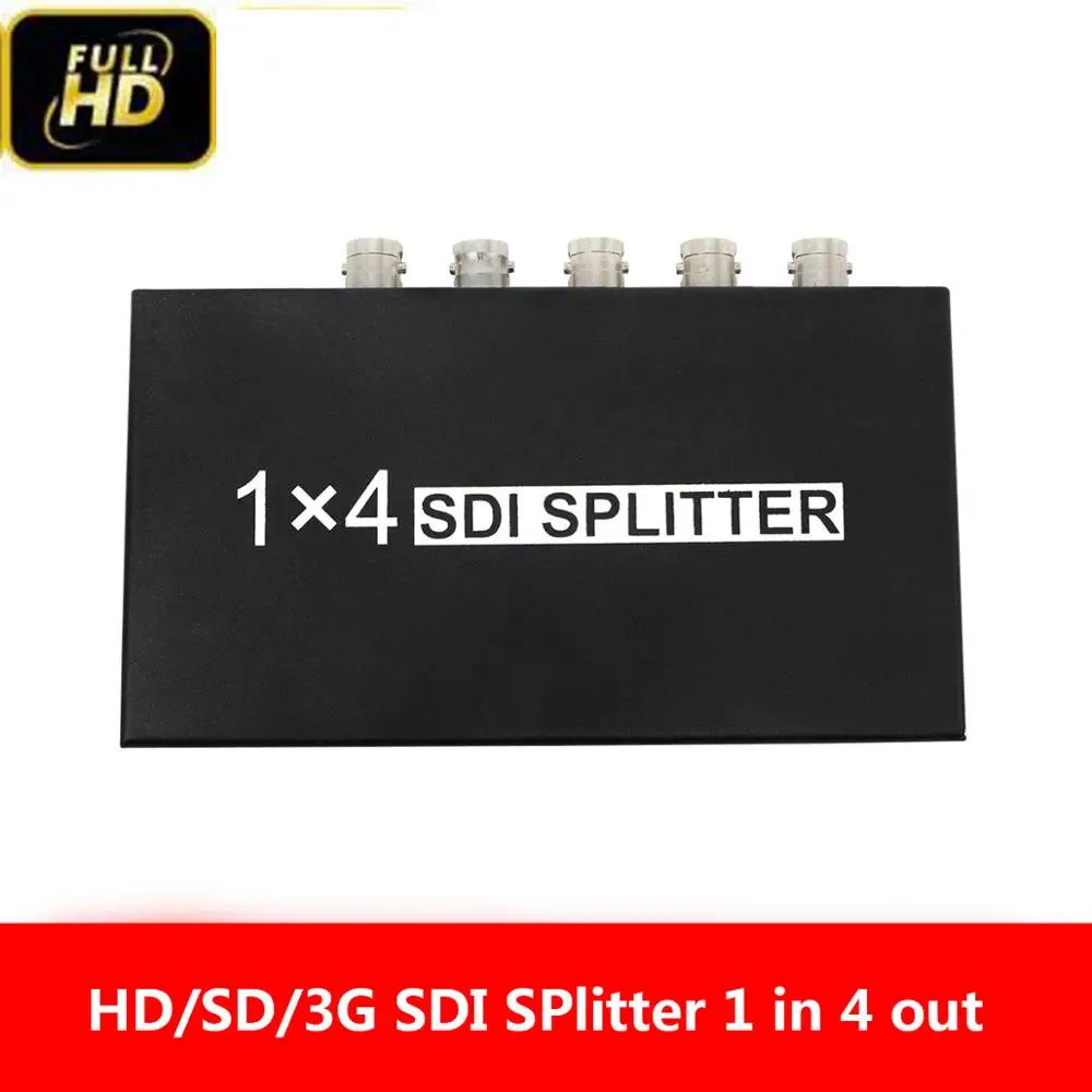 1X4 SDI Splitter 1X4 SDI Distribution 1 in to 4 Out SDI Video audio 4 Way SDI Splitter For DVR SDI Monitor Camera Repeater Exten