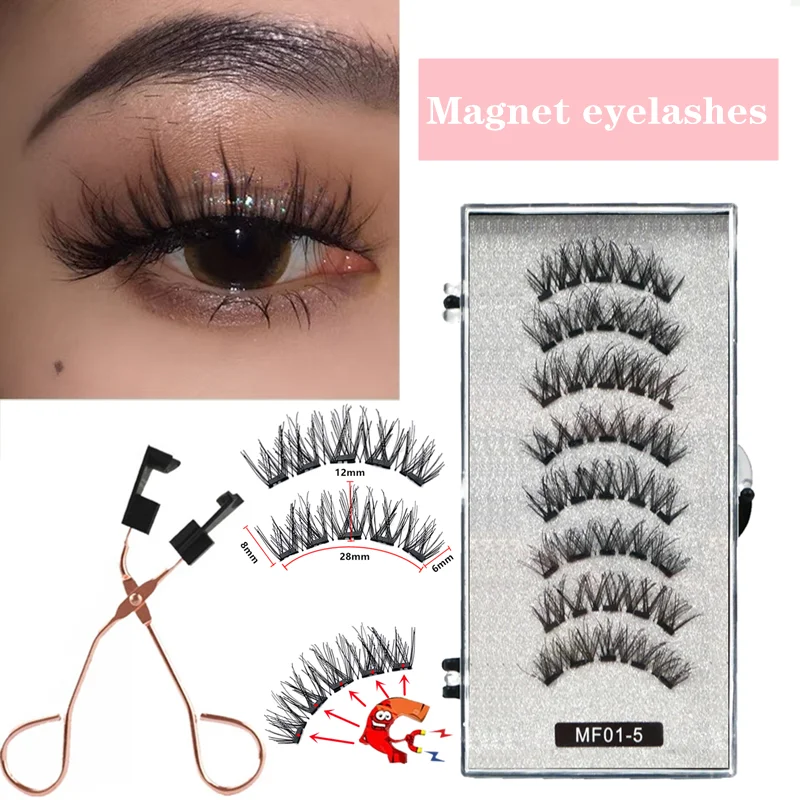 

5 Magnetic Eyelashes Curler Set Long 3D Mink Magnetic lashes Wear faux cils magnetique Natural Thick False Eyelashes ресница