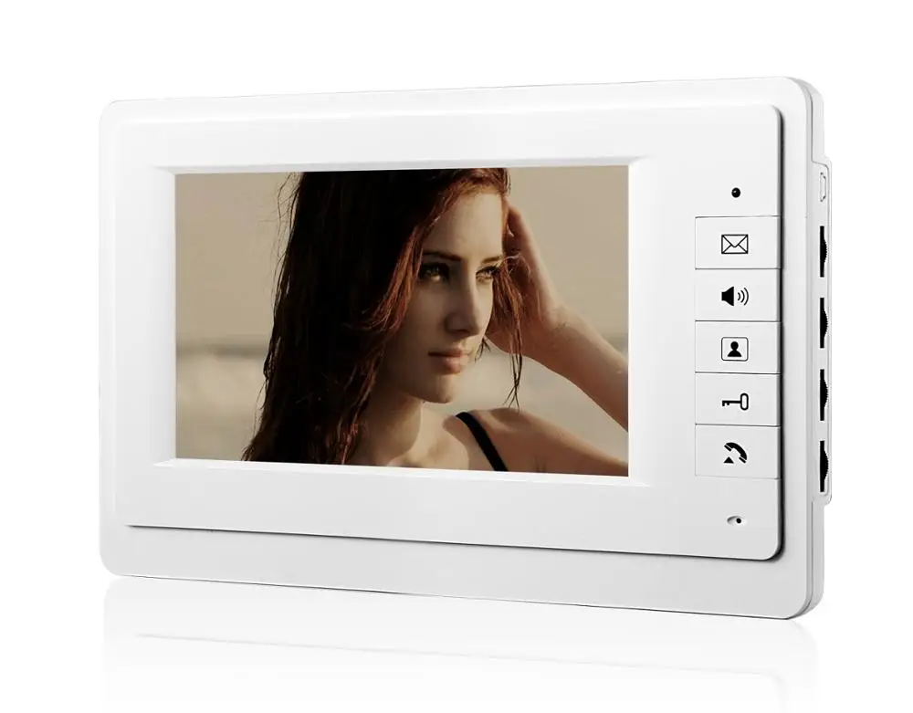 SmartYIBA TFT LCD Handfree Intercom Home Kits White Monitor Number Code Keypad Video Door Phone 7\