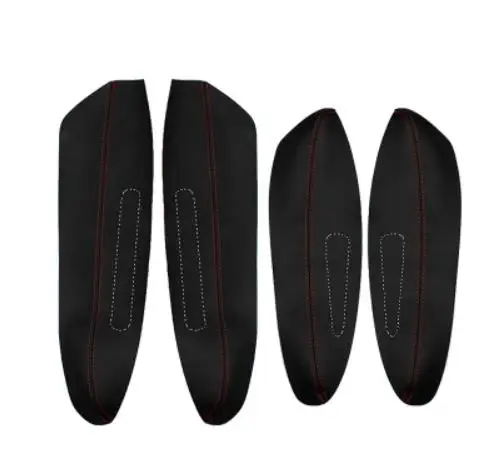 For Peugeot 308  Microfiber Leather Car Door Armrest Panel Protective Cover with Mount Fittings car interior accessories 4pcs