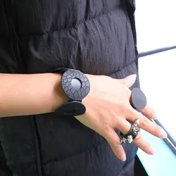 Fashion Handmade Leather Bracelets For Women's Wrist Circle Jewelry Classic Punk Style Leather Chain Bracelets Girl Gift