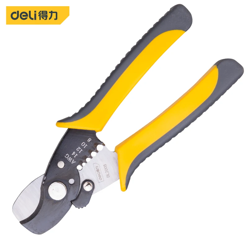 deli Automatic Wire Stripper Pliers Cable Stripping Cutter Durable Crimping Tool Multifunction Fit Wire Pliers Home Repair Tool