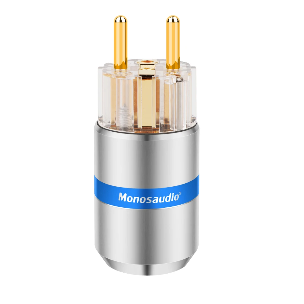 Monosaudio E107G/F107G Pure Copper IEC Female Connector PlugHi-end Power Plug Hifi power Cable plug Schuko Power Plug Connector