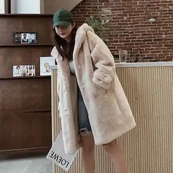 Faux Fur Coat 2024 Winter Jacket Women Mink Fur Coat Women Loose OverCoat Luxury Thicken Warm Oversize Female Plush Long Coat