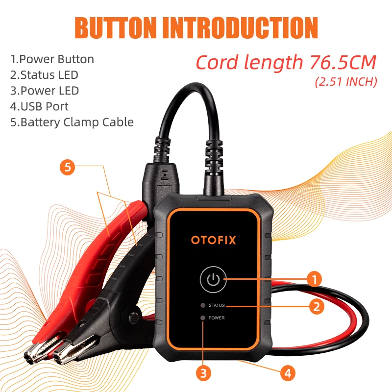 Power By Autel OTOFIX BT1 Lite Car Diagnostic Tool OBD2 Scanner Diagnostic Tool Battery Test OBD2 Tester Car Battery Tester Tool