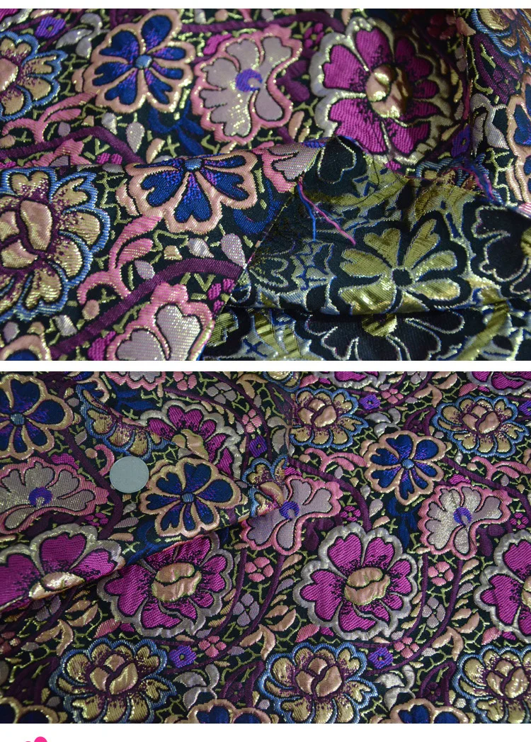 145cm width  Imported European style Metallic Jacquard Brocade Fabric,3D jacquard yarn dyed fabric for Womens Coat Dress Skirt