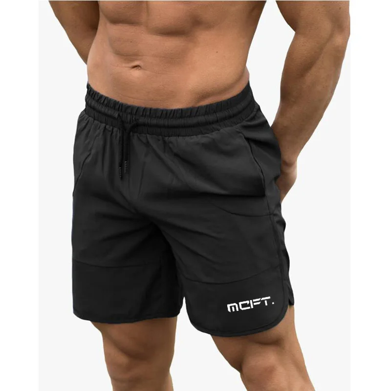 Brand Summer Mens Slim Fit Shorts Calf-Length Fitness Bodybuilding Fashion Casual Gyms Sportswear Jogger Workout Short Pants