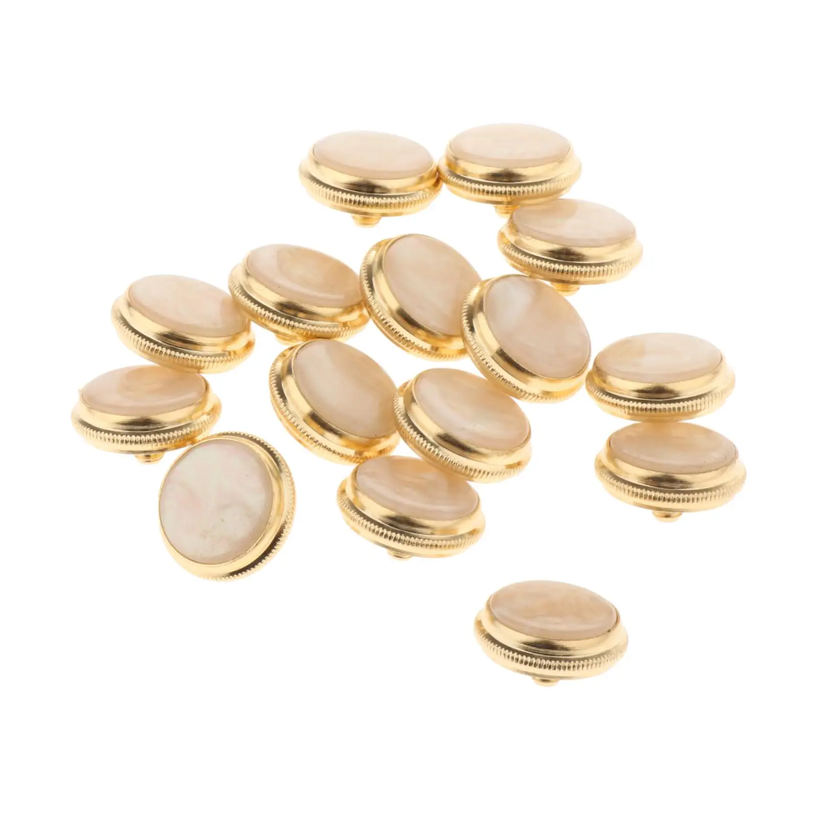 15pcs Gold Plated Trumpet Valve Finger Buttons Trumpet Cover Key Cap Replacement Musical Instruments for Trumpet Player