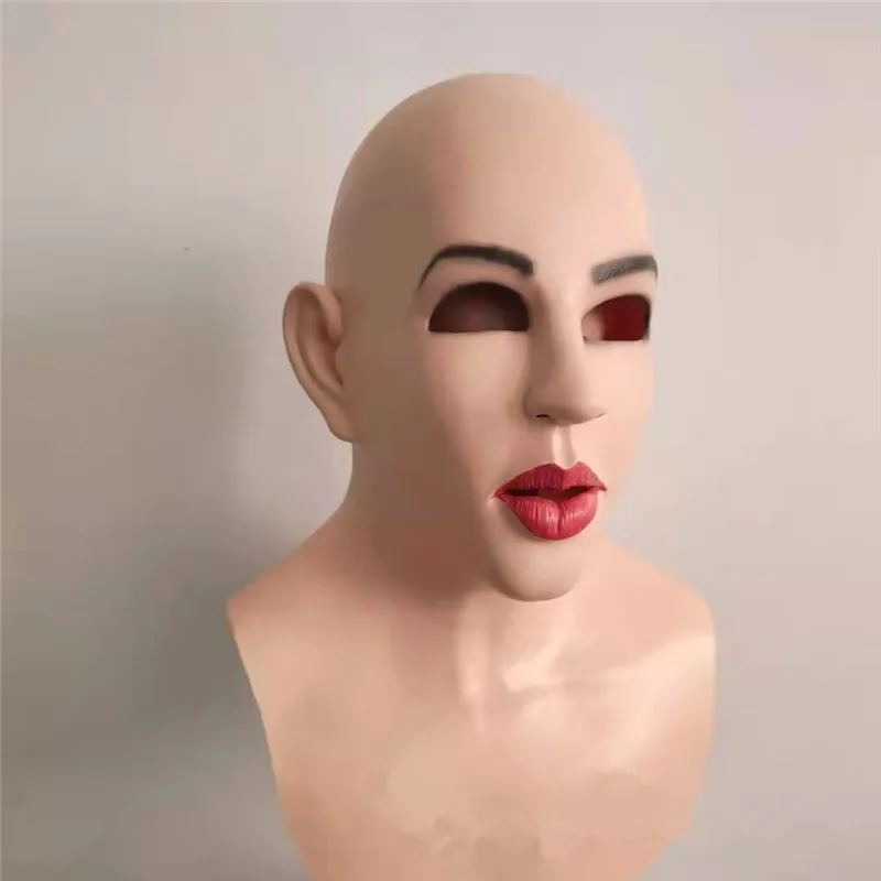 New Latex Face Mask Realistic Soft Female Mask for Masquerade Halloween Mask For Crossdresser Drag Queen Transgender