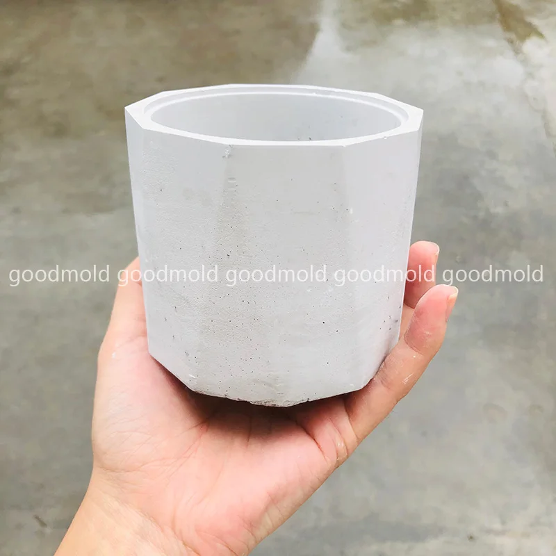 Cement Planter Silicone Molds Big Size Succulent Planting Concrete Vessel Mould Round Cement Flowerpot Mould