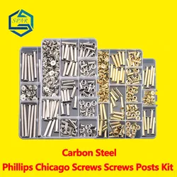 Phillips Chicago Schroeven Bindschroeven Berichten Assortiment Kit voor Scrapbook Fotoalbums Bindend en Leer Koolstofstaal M5