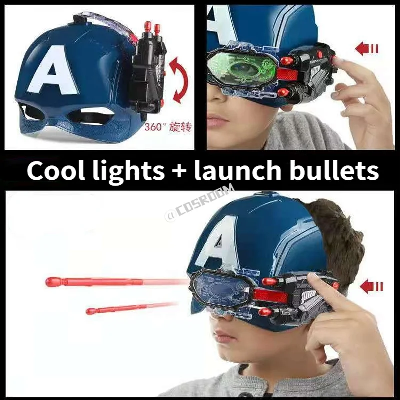 Marvel Captain America Cosplay Shield Mask giocattolo per bambini freccette morbide proiettili pistola Halloween Party puntelli Cosplay per regali per bambini
