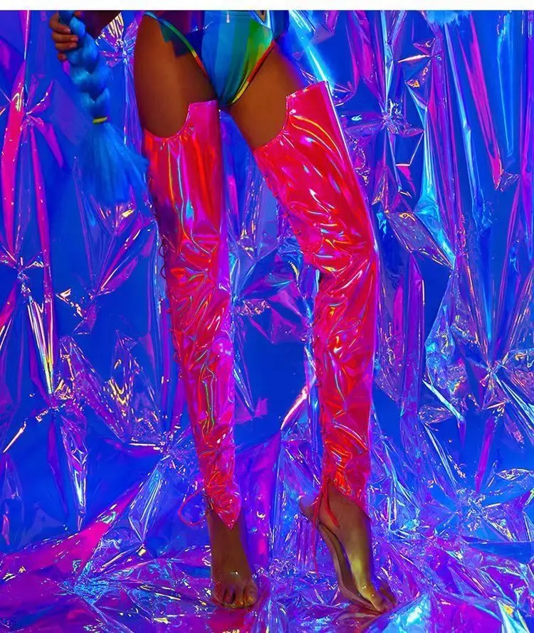 

Super Cool Colorful Boot Cover Sexy DJ Singer Gogo Dancer Performance Clothes Stage Accessories Dance Costume