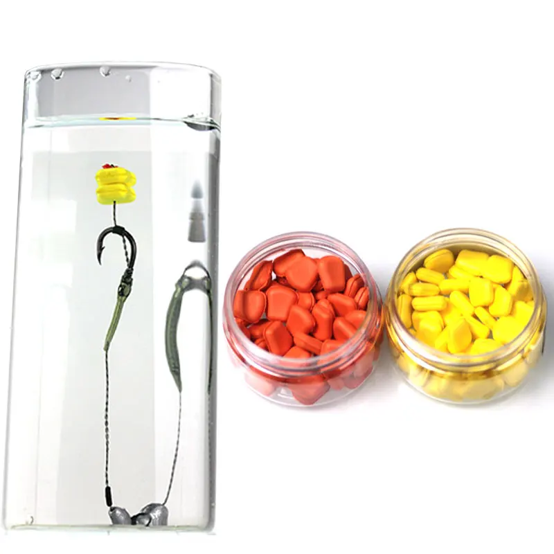 50pcs/Bottle Fake Maize Baits Floating Artificial Corn Pop Up Carp Fishing Pop-Up Hair Rig Foam Baits