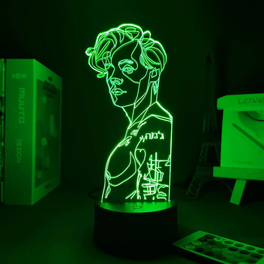 Art Abstract Harry Figure 3D Night Light Touch Projection Style Display Suitable For Gifts Children Room Decoration Bedside Lamp