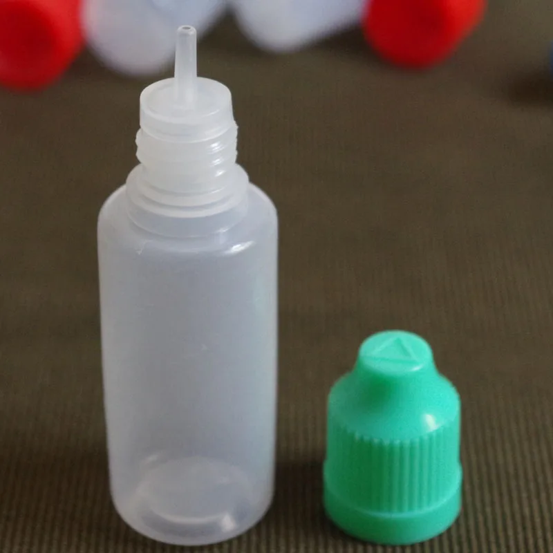 50pcs Refillable 20ml PE Plastic Dropper Bottles Empty E Liquid Bottle With Childproof Cap Squeezable Needle Vial