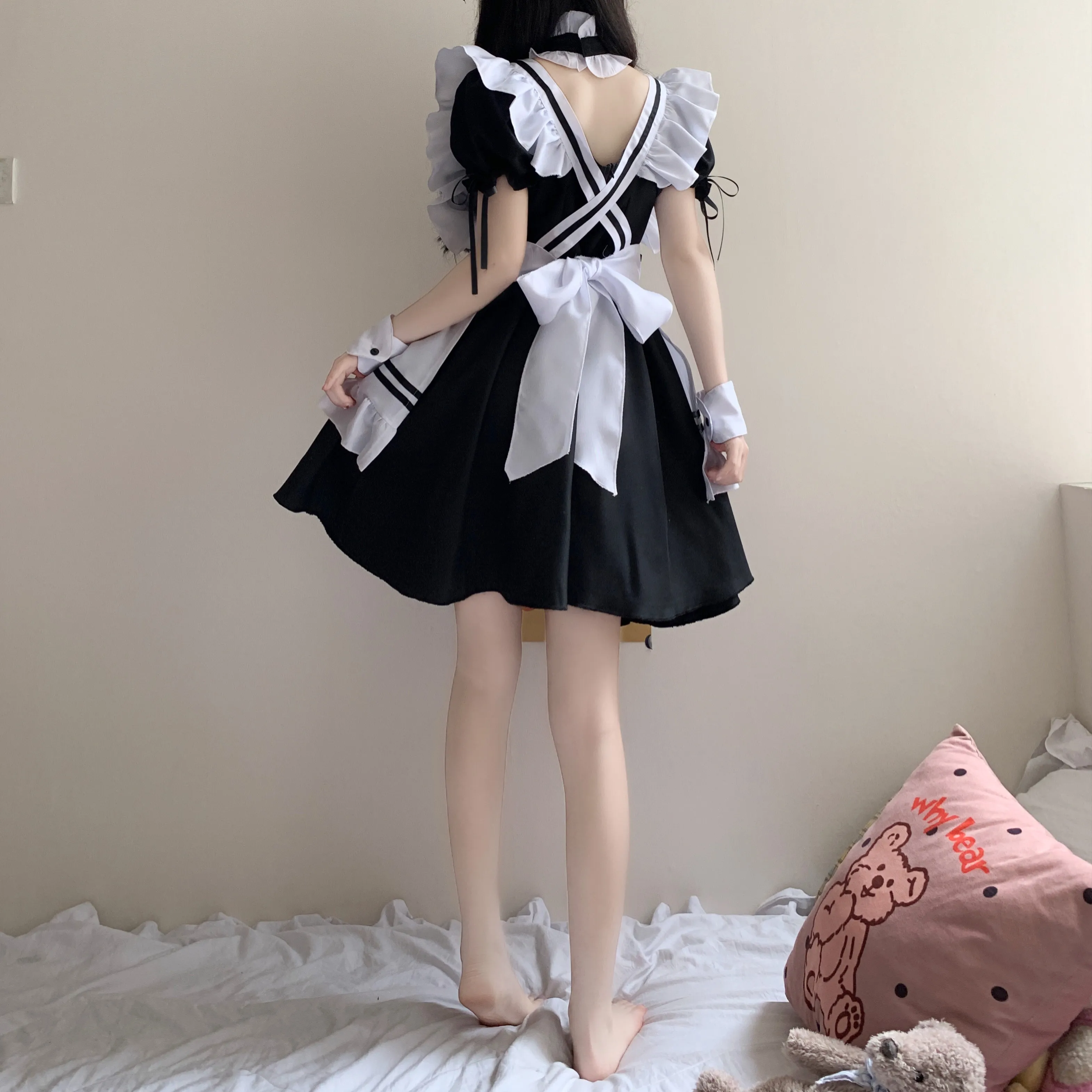 Japanischen Stil Weichen Mädchen Stil 2021 sommer Neue Lolita Maid Kostüm Süße Nette Kleid für Frauen lolita maid kleid