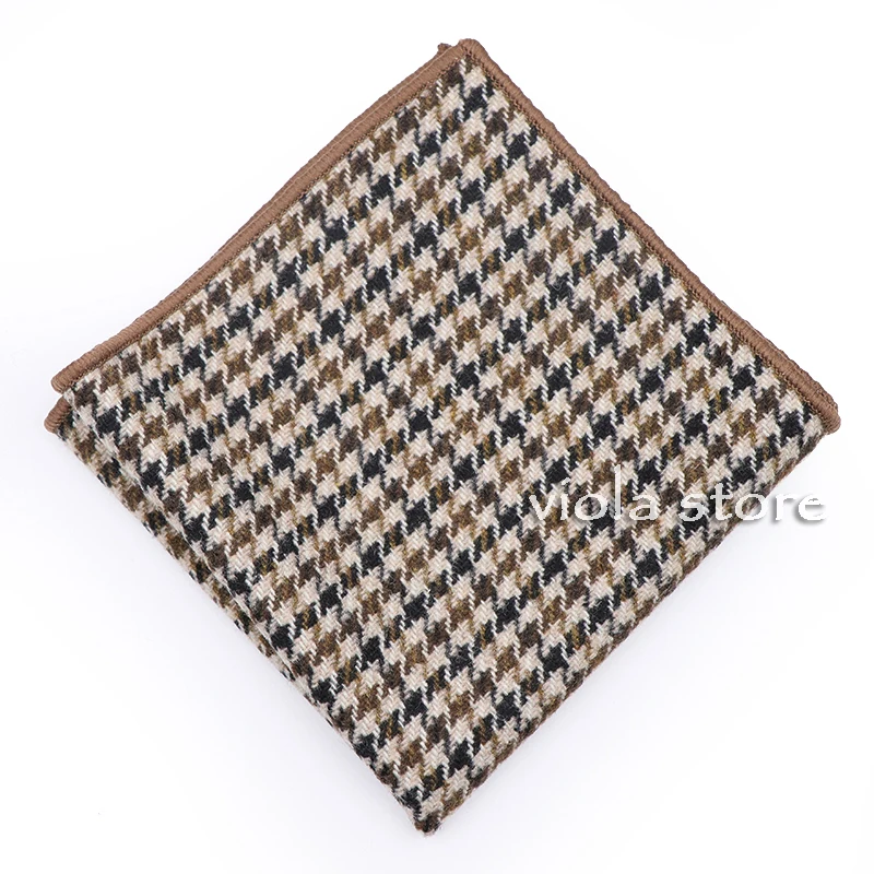 Klassieke Plaid Gestreepte Soft 50% Wol Kasjmier Pocket Vierkante 24Cm Mannen Pak Hanky Party Zakdoek Smoking Stropdas Bijpassende Winter gift