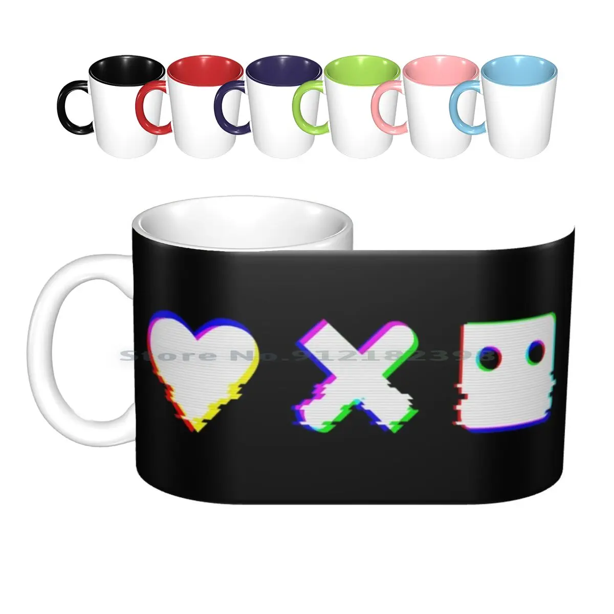 

Love Death And Robots Glitch Effect Ceramic Mugs Coffee Cups Milk Tea Mug Love Death Robots Cyber 3 Robots Love Death Robots