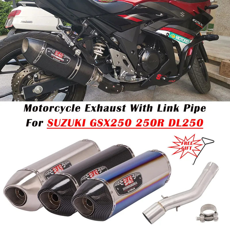 

Slip On For SUZUKI GSX250 GSX250R DL250 Motorcycle Yoshimura Exhaust Escape Muffler Modify Middle Link Pipe DB Killer Silencer