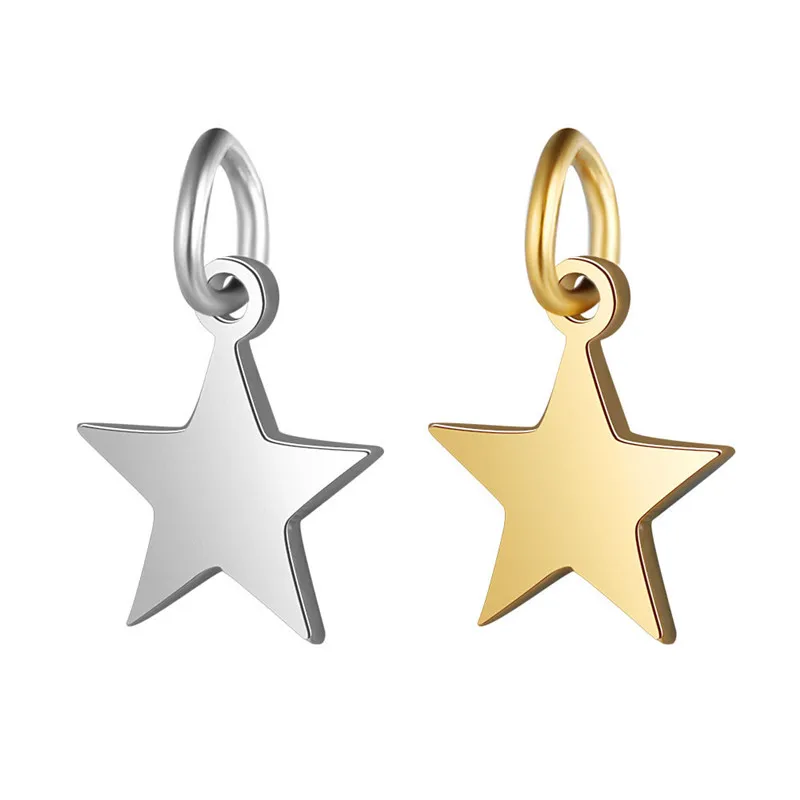 5PCS/lot 100% Stainless Steel Stars Charm Wholesale DIY Jewelry Finding Supplies DIY Pinapple Pendants for Necklace Bracelet