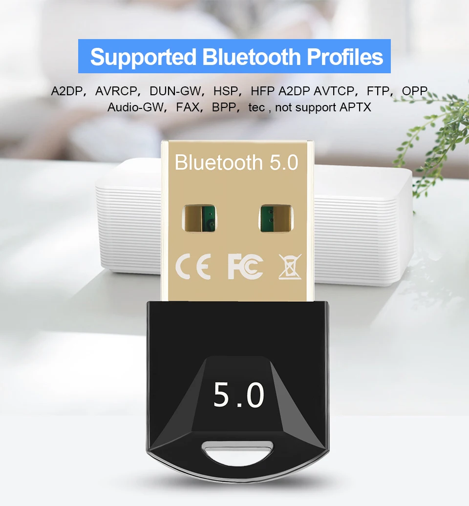 Adaptador Usb Bluetooth 5,0 para Pc, Dongle receptor Bluetooth 5 0, transmisor inalámbrico 4,0, adaptador blues para ordenador