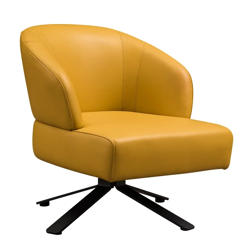 Swivel Lounge Chair with Low Armrest for Office Waiting Room