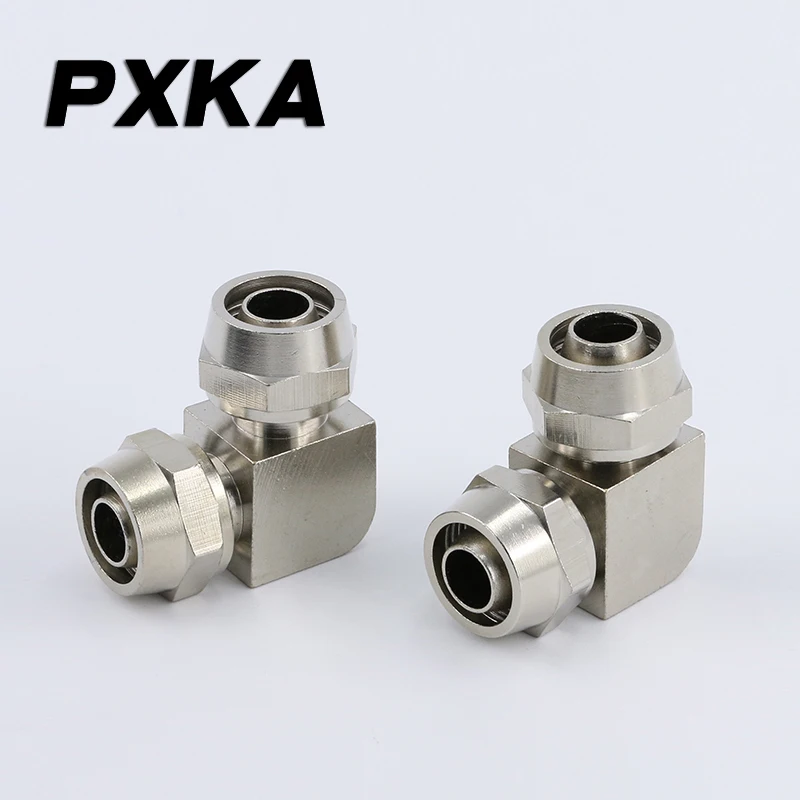 2PCS Quick-twist joint of pneumatic air hose butt joint right-angle 90-degree elbow T-shaped three-way lock nut